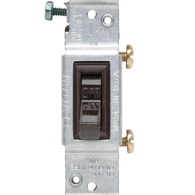 Leviton 15 amps Single Pole Toggle AC Quiet Switch Brown