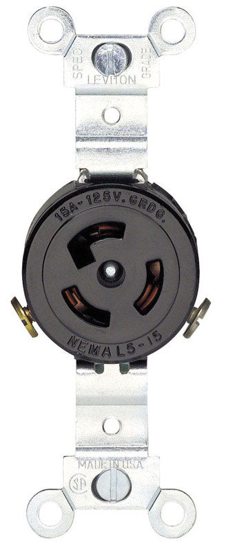 Leviton 15 amps 125 V Black Locking Receptacle L5-15R