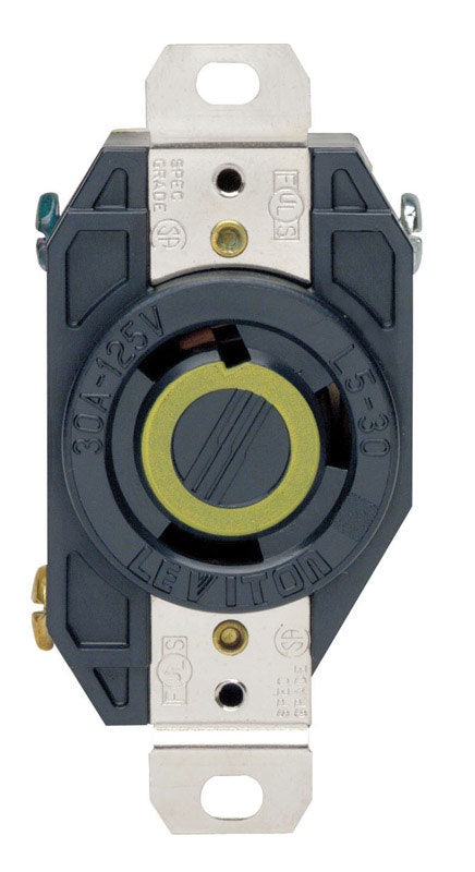 Leviton V-0-MAX 30 amps 125 V Single Black Locking Receptacle L5-30R