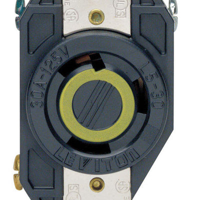Leviton V-0-MAX 30 amps 125 V Single Black Locking Receptacle L5-30R