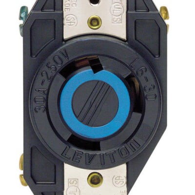 Leviton V-0-MAX 30 amps 250 V Single Black Locking Receptacle L6-30R