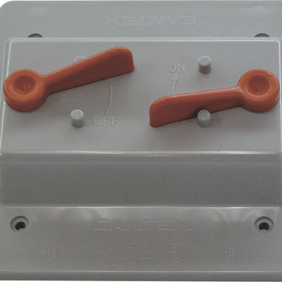 Cantex Rectangle PVC 2 gang 4-11/16 in. H X 4.9375 in. W Toggle Switch and Cover