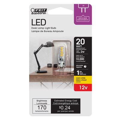 Feit T4 G4 LED Bulb Warm White 20 Watt Equivalence