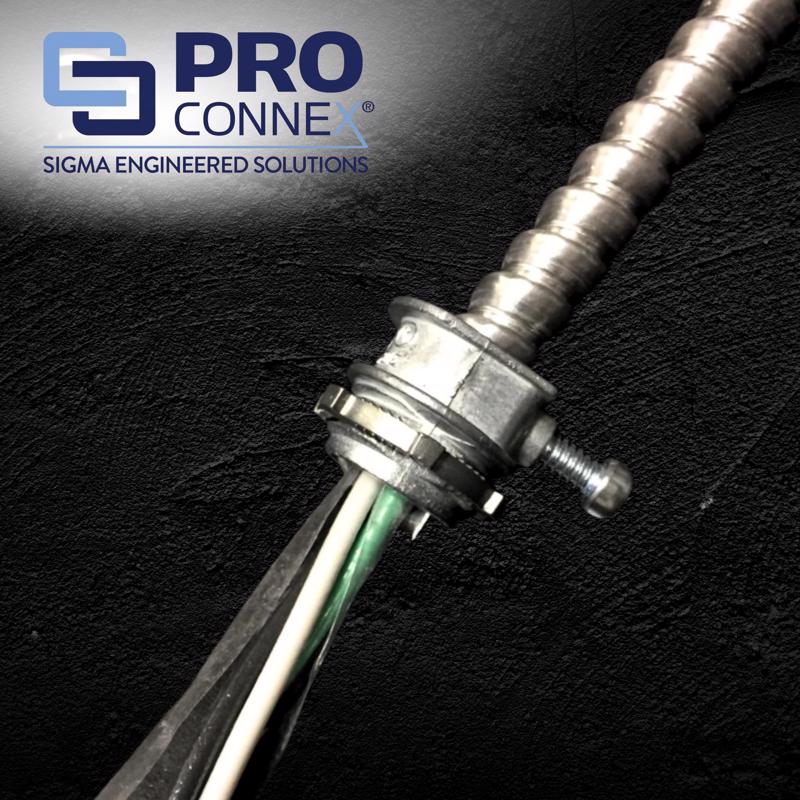 Sigma Electric ProConnex 3/8 in. D Die-Cast Zinc Flex Connector For AC and MC 100 pk