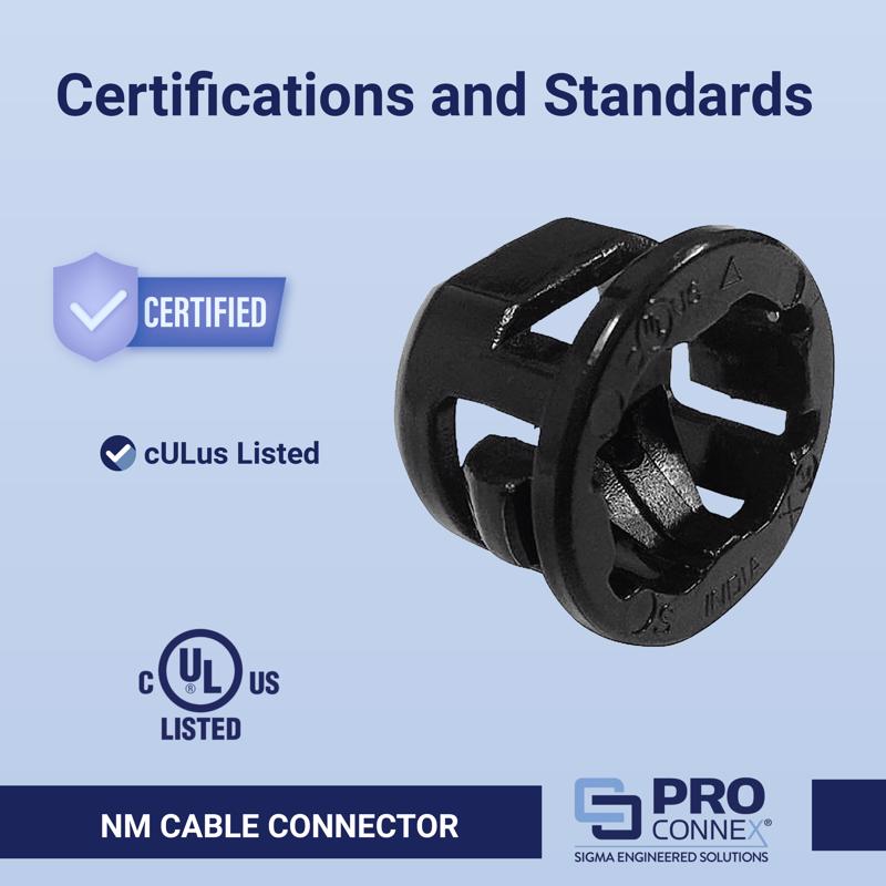 Sigma Electric ProConnex NM Cable Cable Connector 1/2 in. D 100 pk