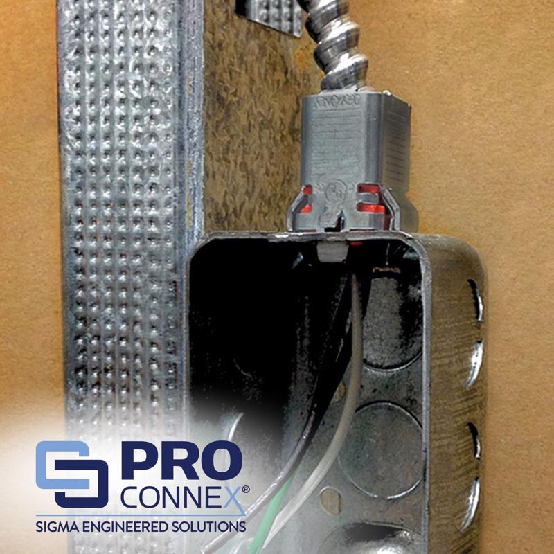 Sigma Electric ProConnex 3/8 in. D Die-Cast Zinc Double Snap Lock Connector For AC, MC and FMC/RWFMC