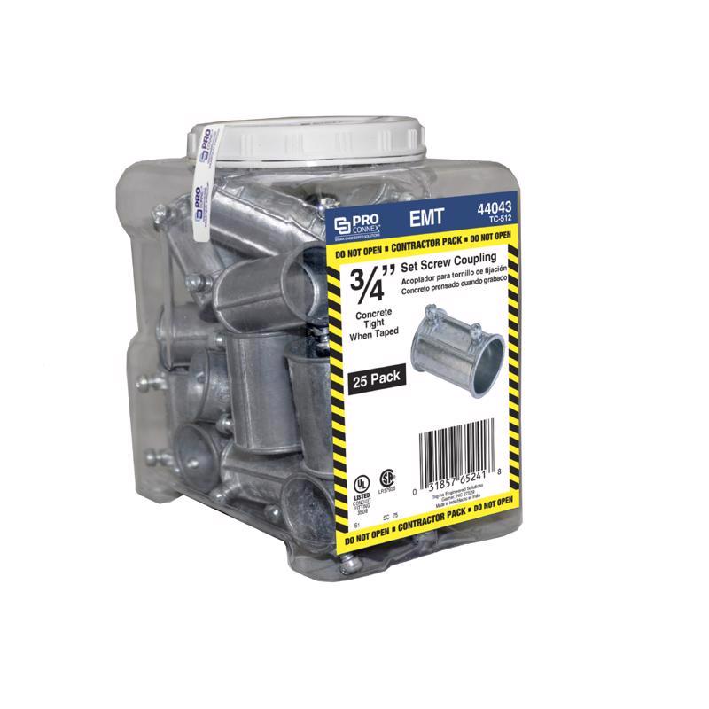 Sigma Electric ProConnex 3/4 in. D Die-Cast Zinc Set Screw Coupling For EMT 25 pk