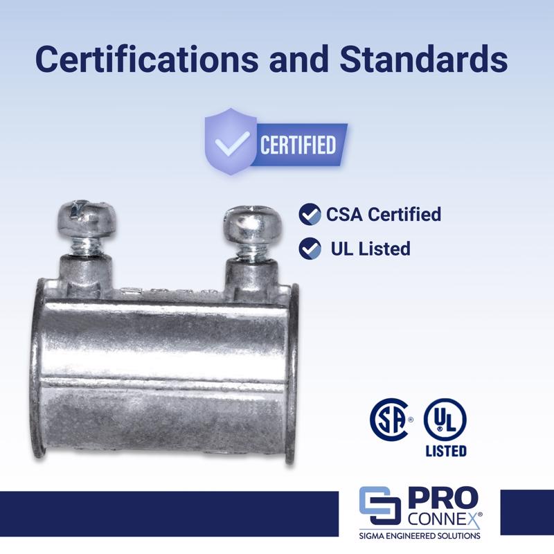 Sigma Electric ProConnex 3/4 in. D Die-Cast Zinc Set Screw Coupling For EMT 25 pk
