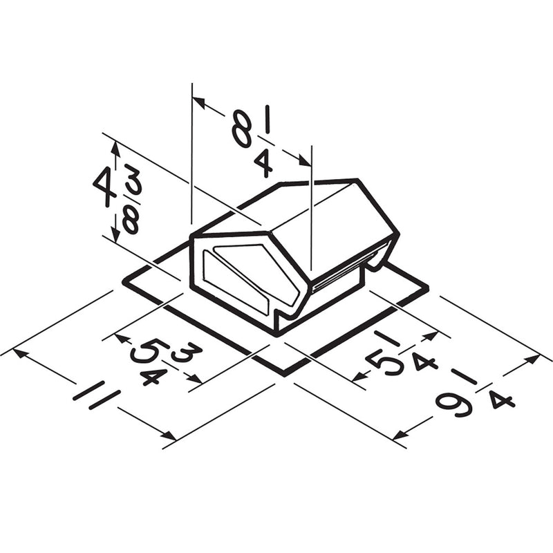 Broan-NuTone 4.8 in. H X 9.25 in. W X 11 in. L Powder-Coated Black Steel Roof Vent
