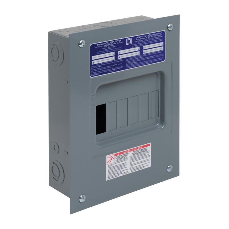 Square D HomeLine 100 amps 120/240 V 6 space 12 circuits Surface Mount Main Lug Load Center
