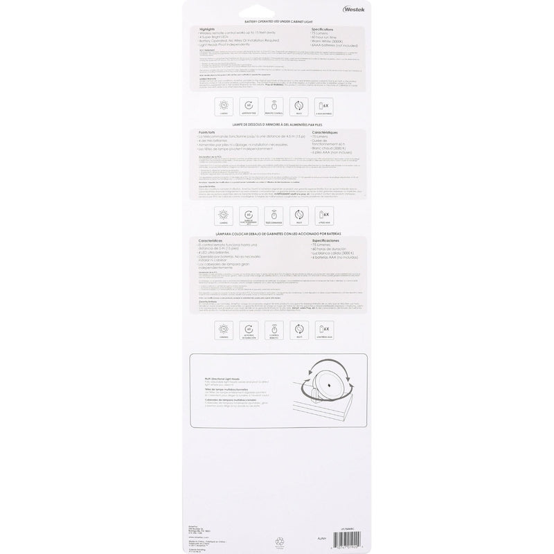 Rite Lite 15.75 in. L White Battery Powered LED Strip Light 70 lm