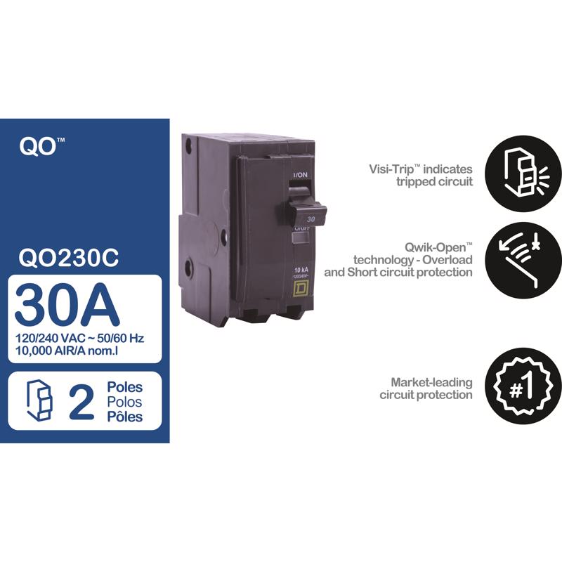 Square D QO 30 amps Plug In 2-Pole Circuit Breaker