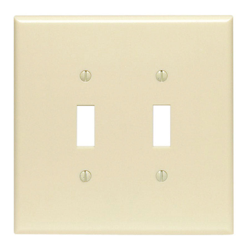 Leviton Ivory 2 gang Thermoset Plastic Toggle Wall Plate