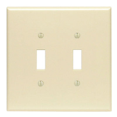 Leviton Ivory 2 gang Thermoset Plastic Toggle Wall Plate