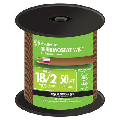 Southwire 50 ft. 18/2 Solid Copper Thermostat Wire