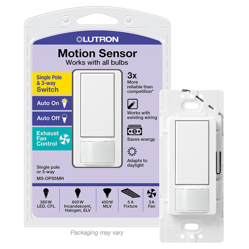 Lutron Maestro Occupancy 5 amps Single Pole Motion Sensor Triple Combination Switch White