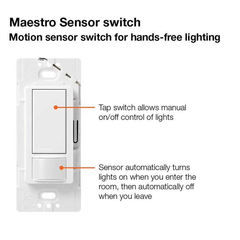 Lutron Maestro Occupancy 5 amps Single Pole Motion Sensor Triple Combination Switch White