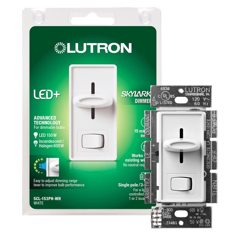 Lutron Skylark White 150 W 3-Way Dimmer Switch