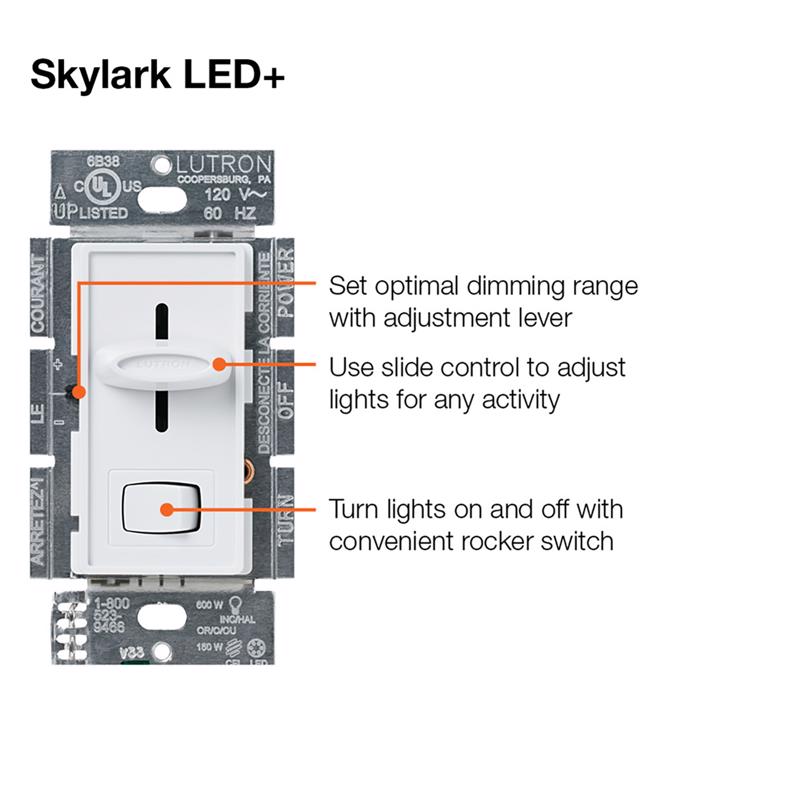 Lutron Skylark Ivory 150 W 3-Way Dimmer Switch