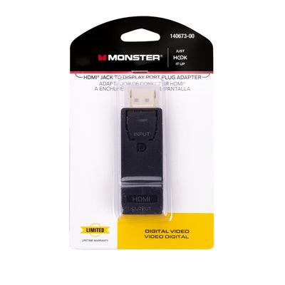 Monster Just Hook It Up HDMI Jack to Display Port Plug Adapter