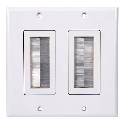 Monster Just Hook It Up White 2 gang Plastic Home Theater Brush Wall Plate