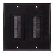 Monster Just Hook It Up Black 2 gang Plastic Home Theater Brush Wall Plate