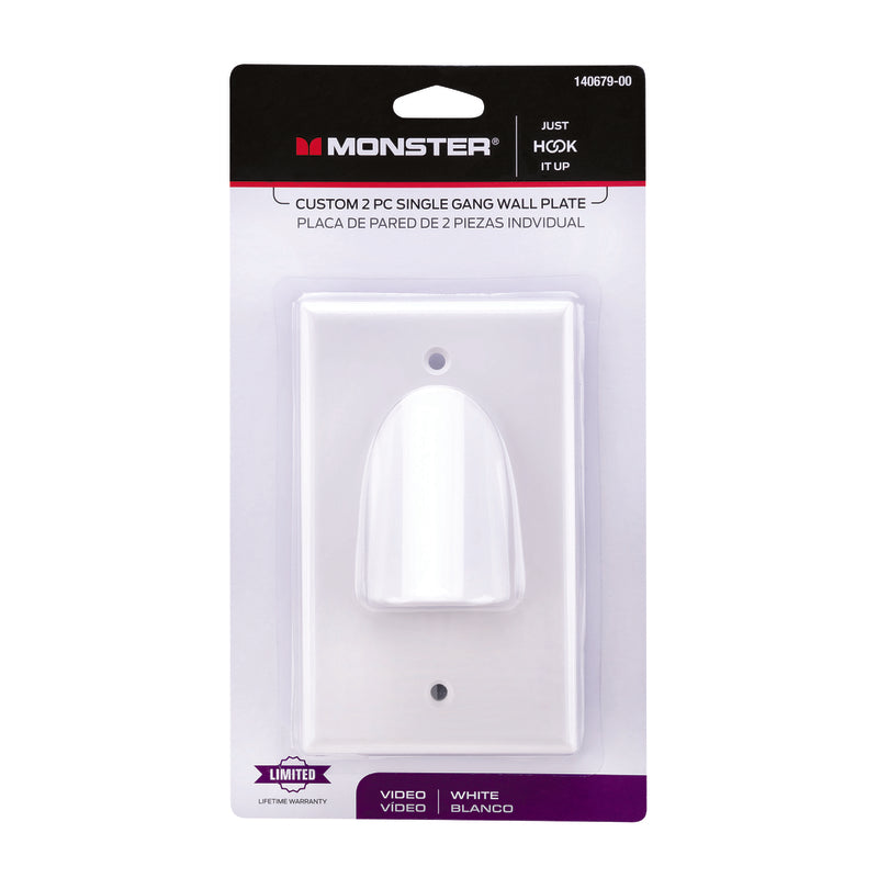 Monster Just Hook It Up White 1 gang Plastic Home Theater Wall Plate