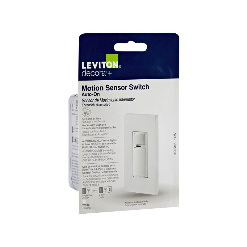 Leviton Decora 2.5 amps Single Pole Motion Sensor Switch White