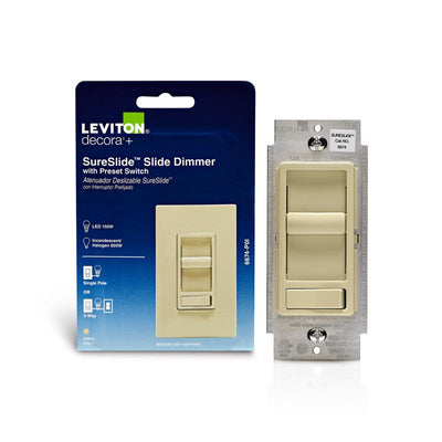 Leviton SureSlide Ivory 600 W Preset Slide Dimmer Switch