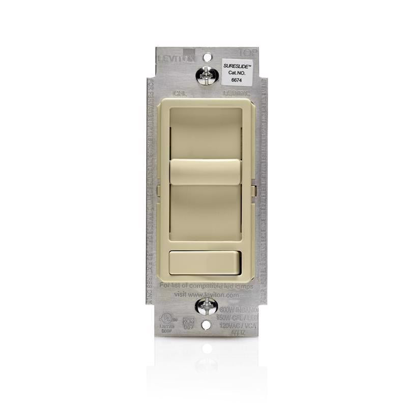 Leviton SureSlide Ivory 600 W Preset Slide Dimmer Switch