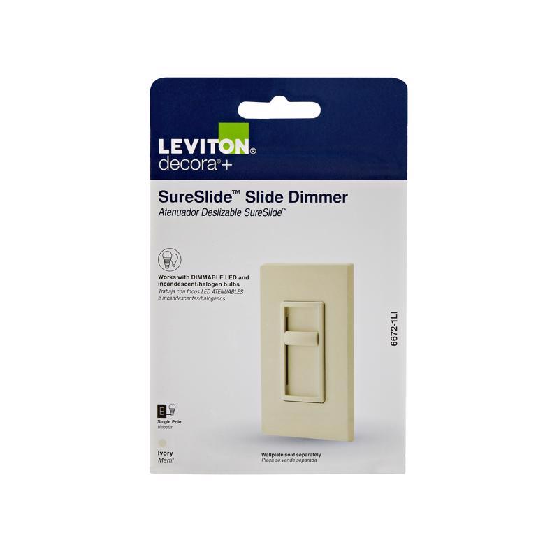 Leviton Decora SureSlide Ivory 600 W Slide Dimmer Switch