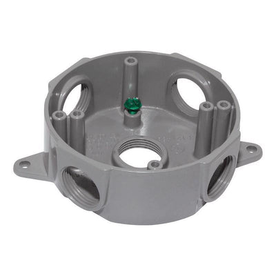 Sigma Electric New Work 16 cu in Round Die-Cast Metal Weatherproof Box Gray