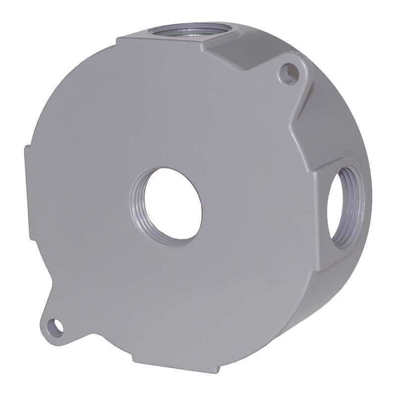 Sigma Electric New Work 16 cu in Round Die-Cast Metal Weatherproof Box Gray