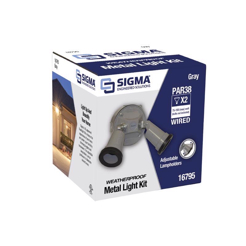 Sigma Electric Switch Controlled Gray Lamp Holder Kit Hardwired
