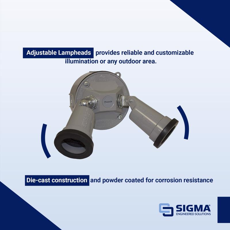 Sigma Electric Switch Controlled Gray Lamp Holder Kit Hardwired