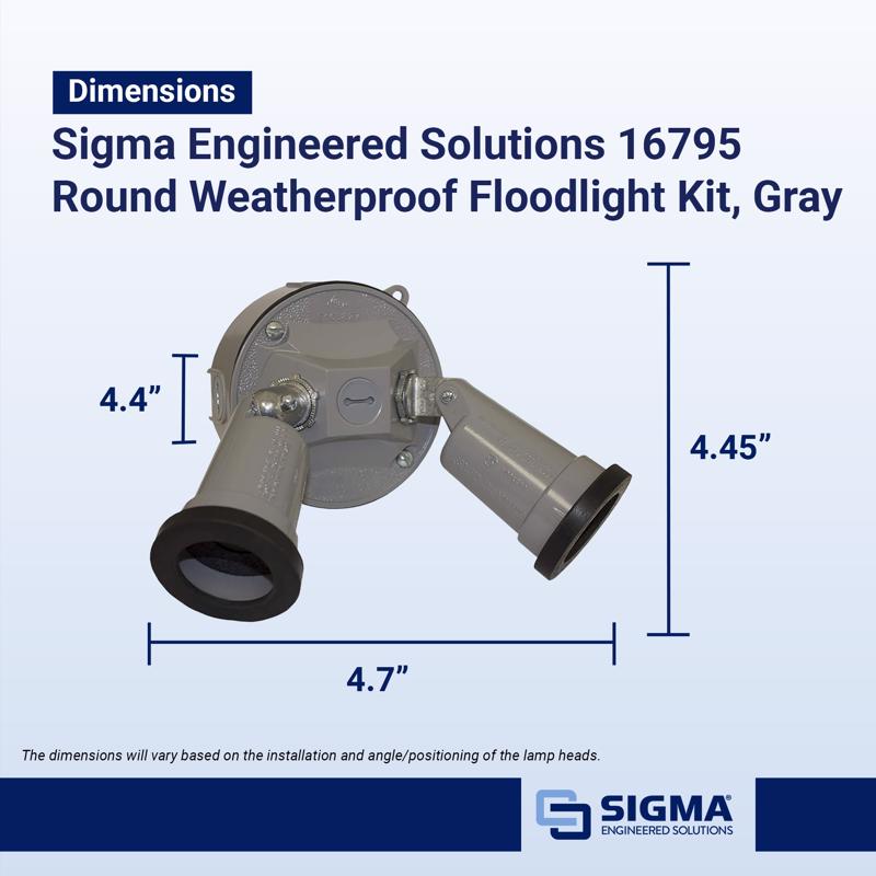 Sigma Electric Switch Controlled Gray Lamp Holder Kit Hardwired