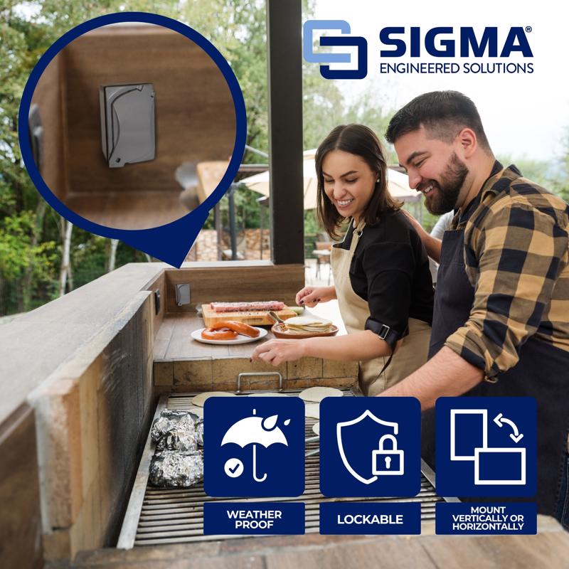 Sigma Electric Rectangle Die-Cast Metal 1 gang 4.58 in. H X 2.83 in. W GFCI Outlet Kit