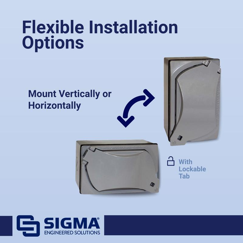 Sigma Electric Rectangle Die-Cast Metal 1 gang 4.58 in. H X 2.83 in. W GFCI Outlet Kit