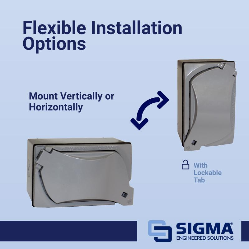 Sigma Electric Rectangle Die-Cast Metal 1 gang 4.58 in. H X 2.83 in. W Duplex Outlet Kit