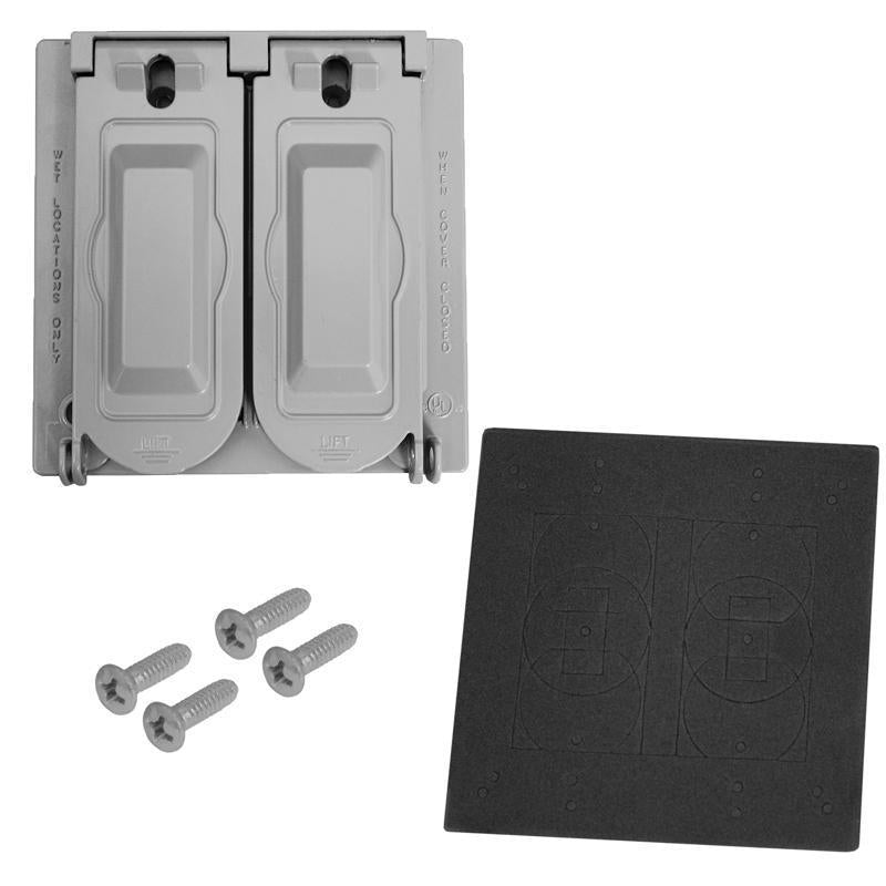 Sigma Electric Square Die-Cast Metal 2 gang 4.75 in. H X 4.75 in. W Universal Cover