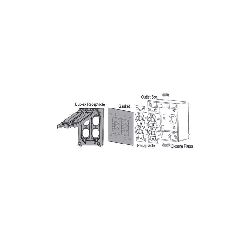 Sigma Electric Square Die-Cast Metal 2 gang 4.75 in. H X 4.75 in. W Universal Cover