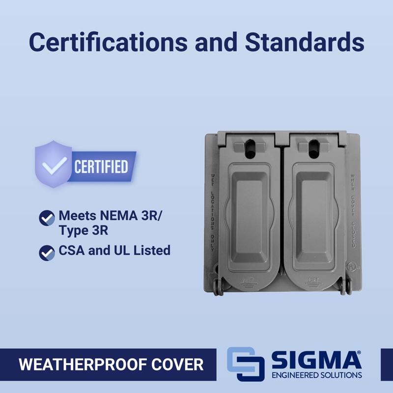 Sigma Electric Square Die-Cast Metal 2 gang 4.75 in. H X 4.75 in. W Universal Cover