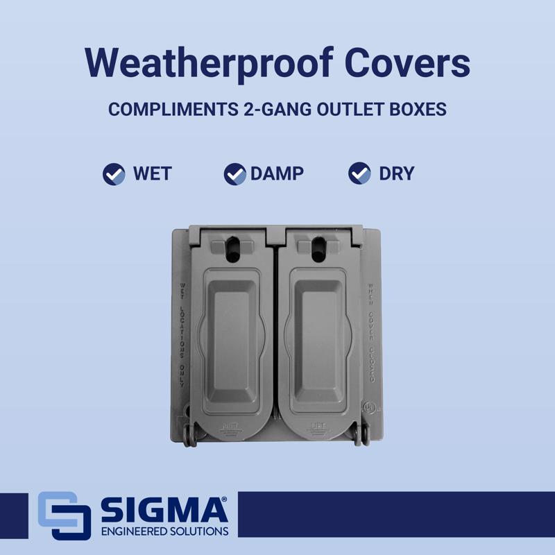 Sigma Electric Square Die-Cast Metal 2 gang 4.75 in. H X 4.75 in. W Universal Cover