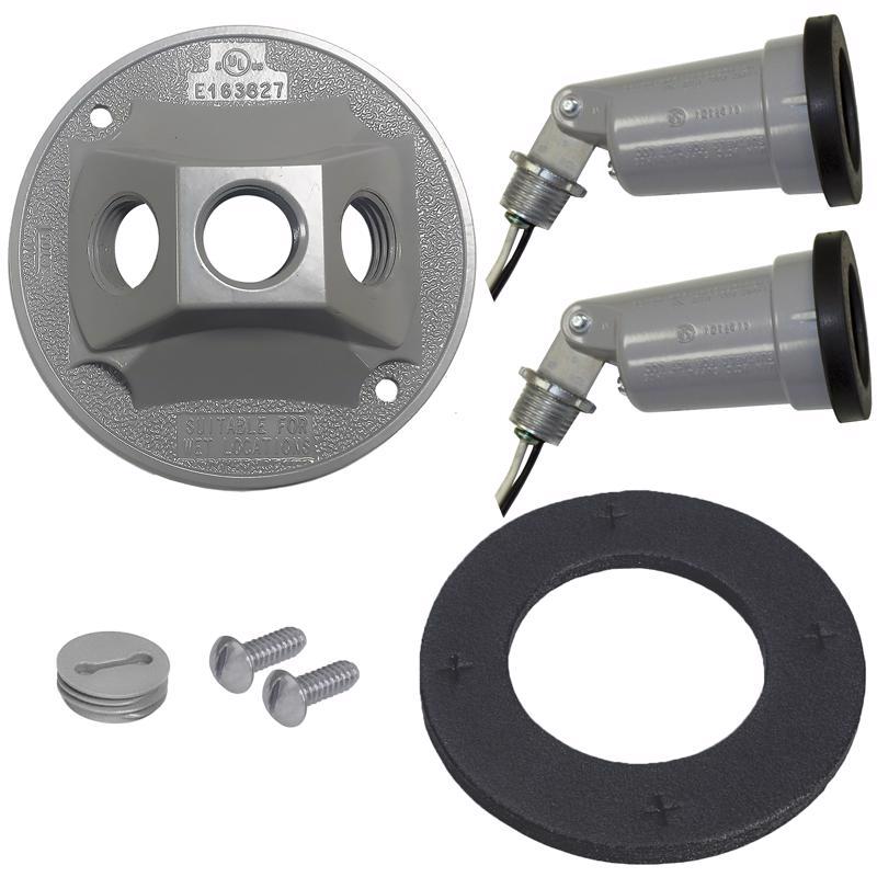Sigma Electric Switch Controlled Gray Lamp Holder Kit Hardwired