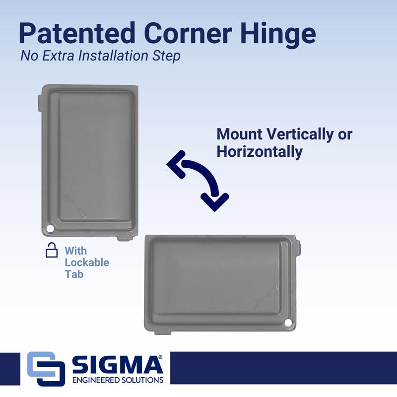 Sigma Electric Rectangle Die-Cast Metal 1 gang 5.98 in. H X 4.02 in. W Weatherproof Cover