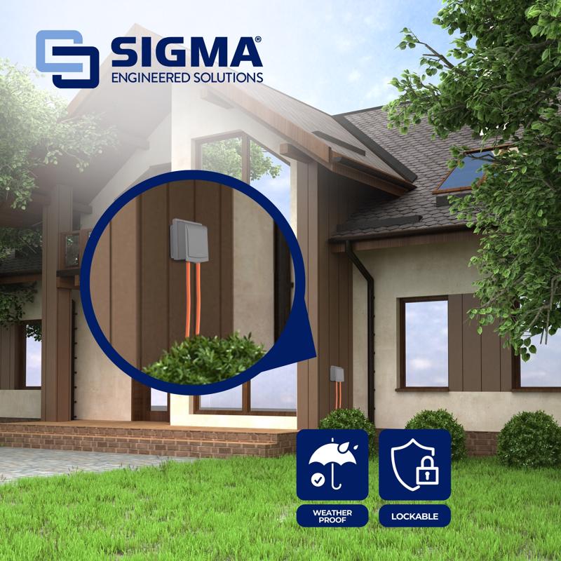 Sigma Electric Rectangle Die-Cast Metal 2 gang 6.02 in. H X 5.55 in. W Weatherproof Cover