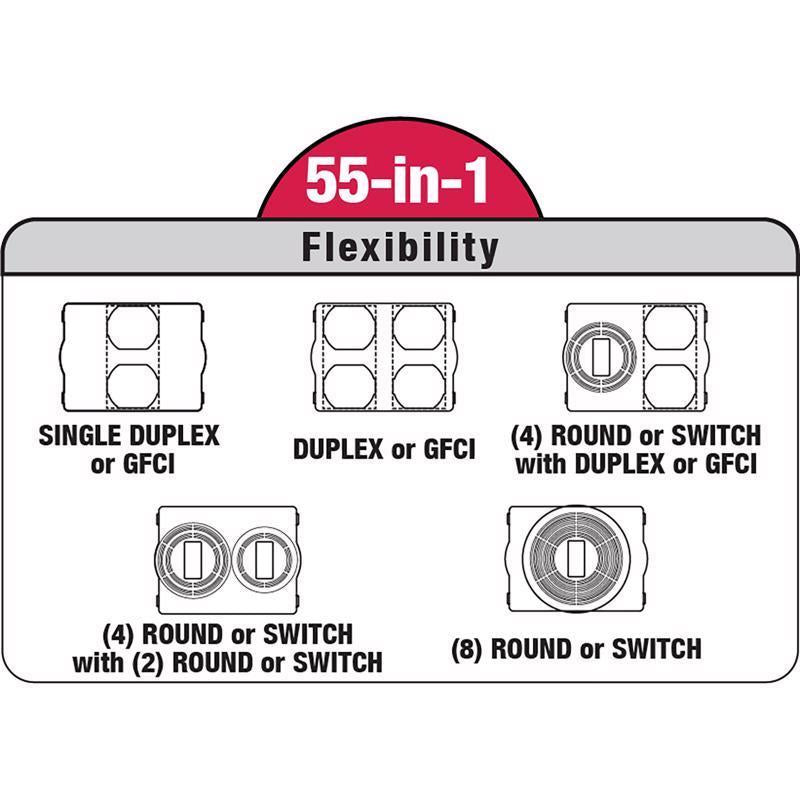 Sigma Electric Rectangle Plastic 2 gang 6.02 in. H X 5.53 in. W Weatherproof Cover