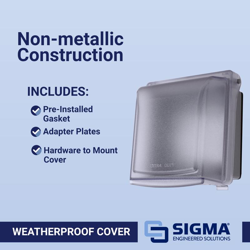 Sigma Electric Rectangle Plastic 2 gang 6.02 in. H X 5.53 in. W Weatherproof Cover