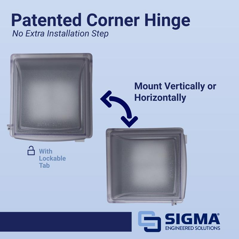 Sigma Electric Rectangle Plastic 2 gang 6.02 in. H X 5.53 in. W Weatherproof Cover