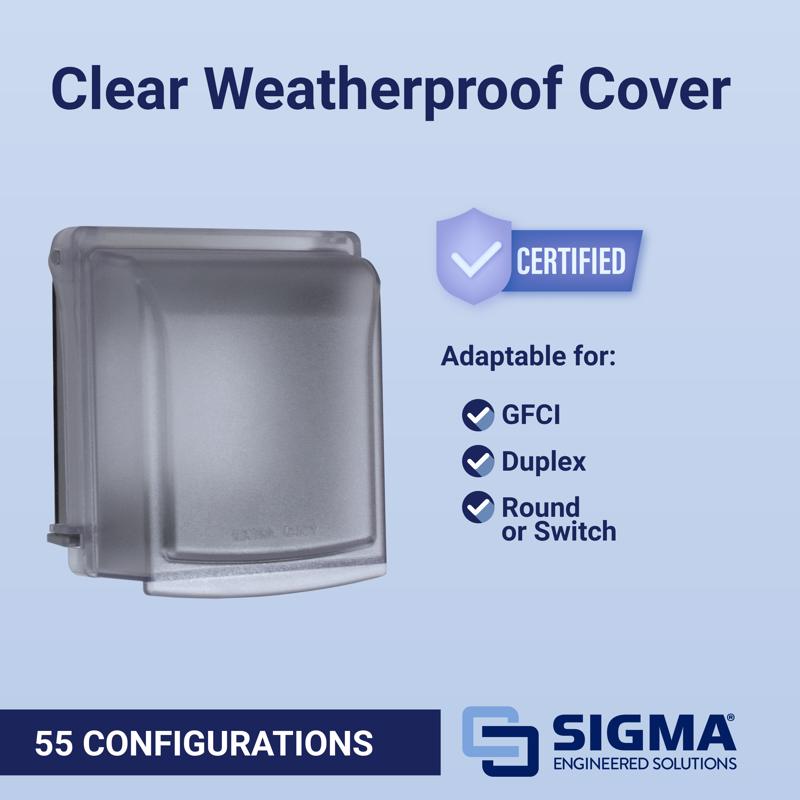 Sigma Electric Rectangle Plastic 2 gang 6.02 in. H X 5.53 in. W Weatherproof Cover